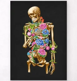 Anatomie du squelette II - Floral - Noir-Codex Anatomicus