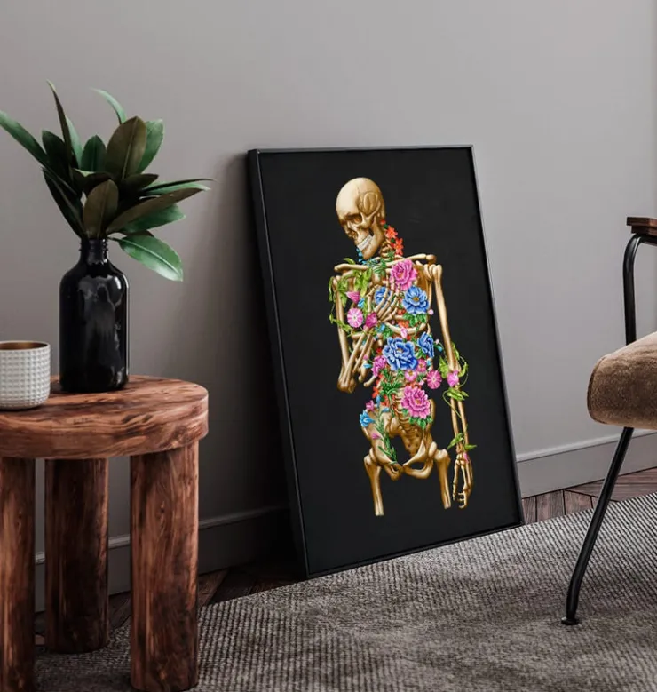 Anatomie du squelette II - Floral - Noir-Codex Anatomicus