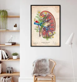 Anatomie rénale florale - Vieux papiers-Codex Anatomicus Sale