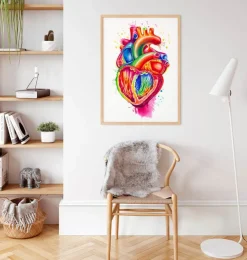 Art coeur anatomique III - Aquarelle-Codex Anatomicus Outlet