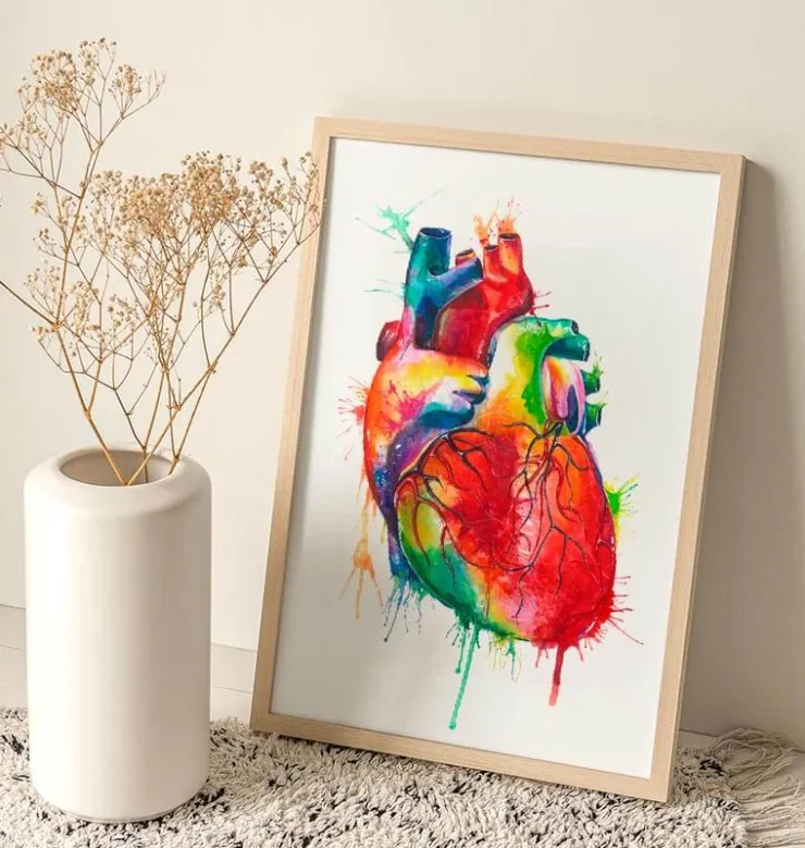 Art d'anatomie cardiaque - Aquarelle-Codex Anatomicus Sale