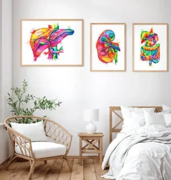 Art de l'anatomie du foie - Aquarelle-Codex Anatomicus New