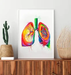 Art des poumons anatomiques - Aquarelle-Codex Anatomicus New