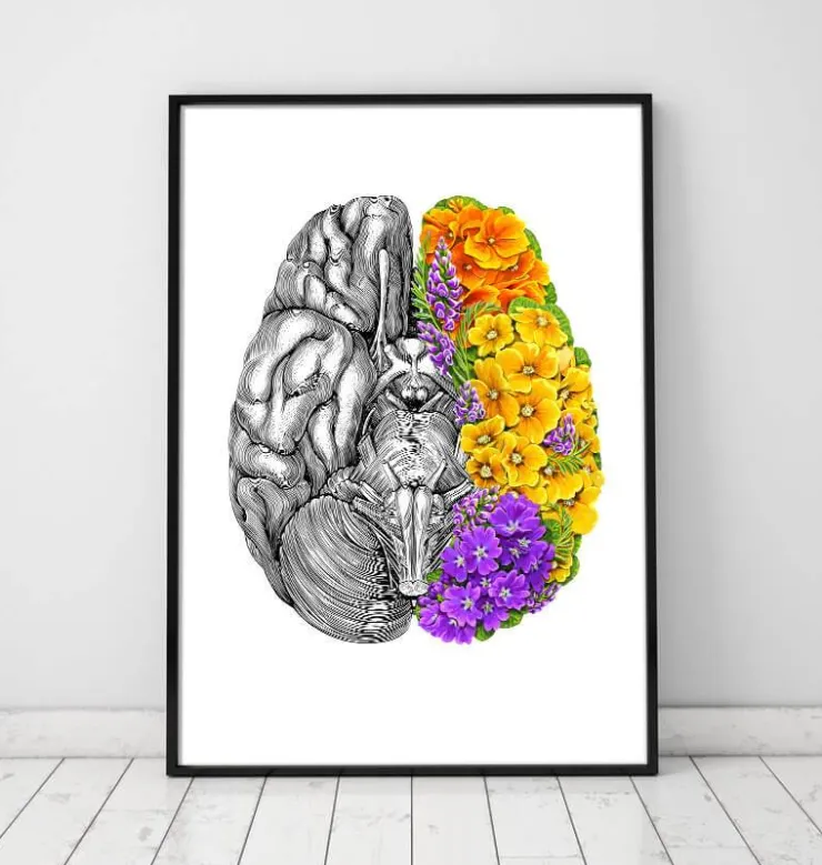 Cerveau avec des fleurs - Blanc-Codex Anatomicus Discount