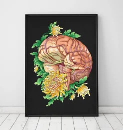 Cerveau avec fleurs - Noir-Codex Anatomicus Discount