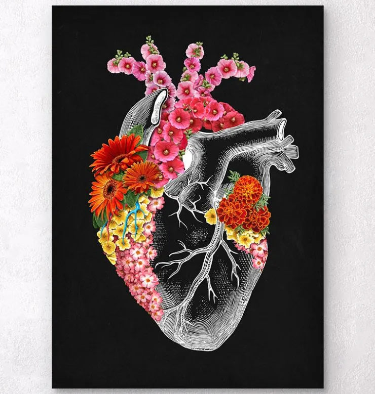 Coeur anatomique avec fleurs II-Codex Anatomicus Best