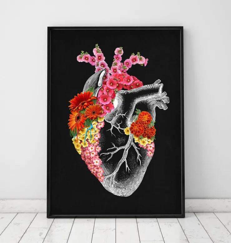 Coeur anatomique avec fleurs II-Codex Anatomicus Best