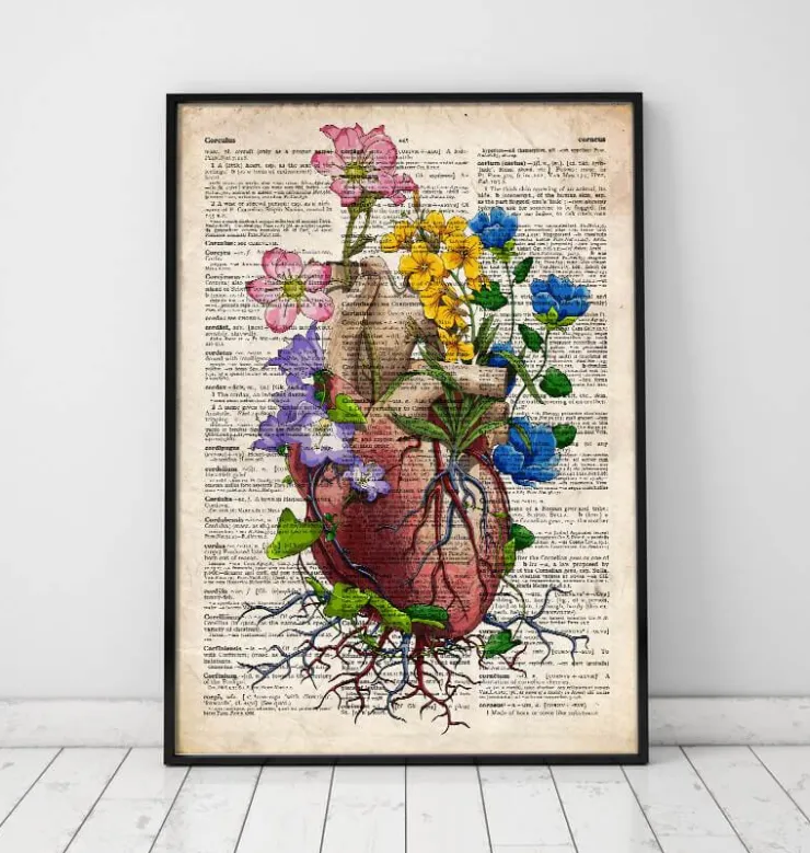 Coeur avec fleurs - Page du dictionnaire-Codex Anatomicus New