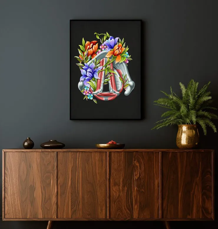 Cordes vocales - Floral - Noir-Codex Anatomicus Outlet
