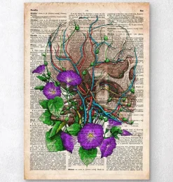 Crâne avec des fleurs - Dictionnaire-Codex Anatomicus Outlet