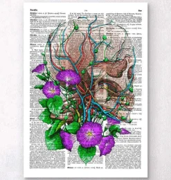 Crâne avec des fleurs - Dictionnaire-Codex Anatomicus Hot