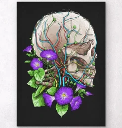 Crâne avec fleurs - Noir-Codex Anatomicus Best