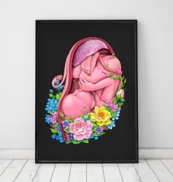 Foetus in a utérus - Floral - Noir-Codex Anatomicus Best