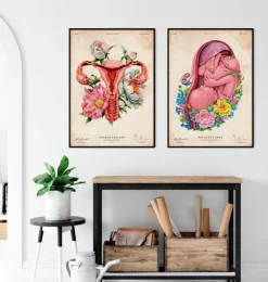 Foetus in a utérus - Floral - Vieux papier-Codex Anatomicus Discount