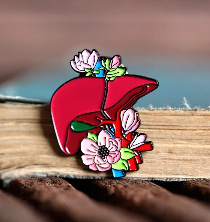 Foie aux fleurs - Pin's émail-Codex Anatomicus Sale