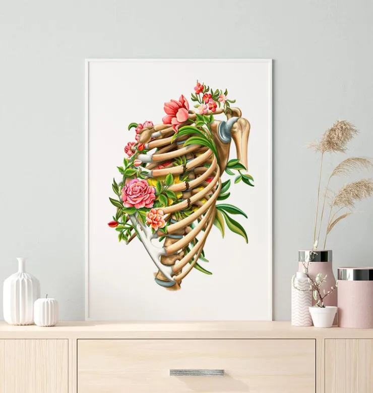 Fracture des côtes - Floral - Blanc-Codex Anatomicus Hot