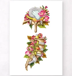 Hernie discale - Floral - Blanc-Codex Anatomicus New