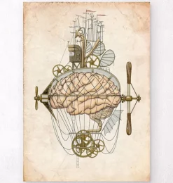 Impression d'art Steampunk cerveau-Codex Anatomicus Clearance