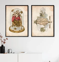 Impression d'art Steampunk cerveau-Codex Anatomicus Clearance