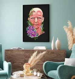 Muscles du visage II - Floral - Noir-Codex Anatomicus