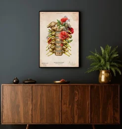 Nerfs cervicaux - Floral - Vintage-Codex Anatomicus