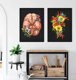 Polygone de Willis - Floral - Noir-Codex Anatomicus Clearance