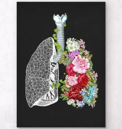 Poumons avec des fleurs-Codex Anatomicus