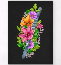 Scalpel avec Fleurs - Noir-Codex Anatomicus