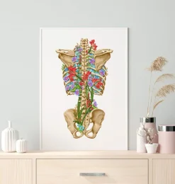Squelette du dos - Floral - Noir-Codex Anatomicus Discount