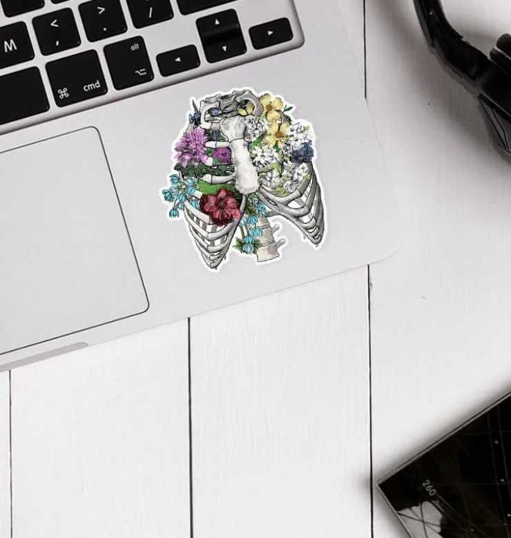Sticker d'anatomie cage thoracique III - Floral-Codex Anatomicus New