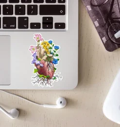 Sticker d'anatomie cardiaque III - Floral-Codex Anatomicus New
