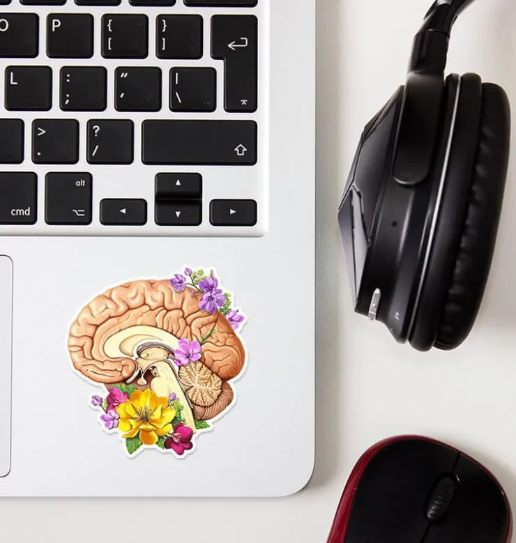 Sticker d'anatomie côté cerveau - Floral-Codex Anatomicus Discount