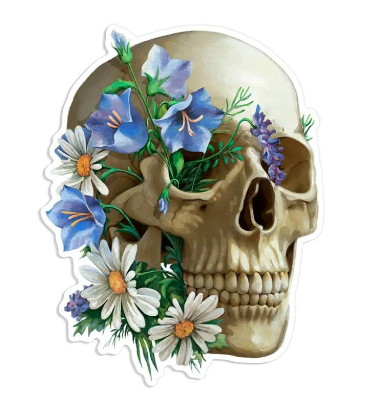 Sticker d'anatomie de crâne - Floral-Codex Anatomicus Outlet