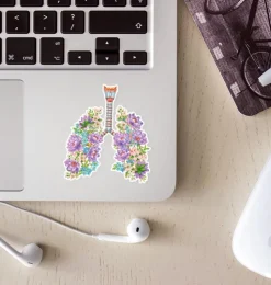 Sticker d'anatomie des poumons - Floral-Codex Anatomicus Hot