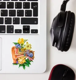 Sticker d'anatomie d'oreille - Floral-Codex Anatomicus