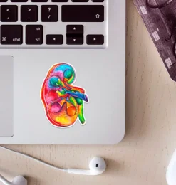 Sticker d'anatomie du rein - Aquarelle-Codex Anatomicus Online