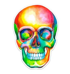 Sticker tête de mort - Aquarelle-Codex Anatomicus Hot