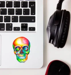 Sticker tête de mort - Aquarelle-Codex Anatomicus Hot