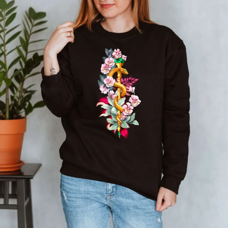 Sweat Unisex Bâton d'Asclépios - Floral-Codex Anatomicus Discount