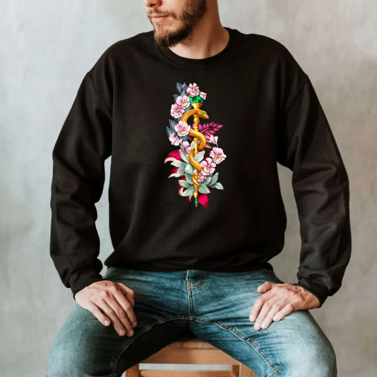 Sweat Unisex Bâton d'Asclépios - Floral-Codex Anatomicus Discount