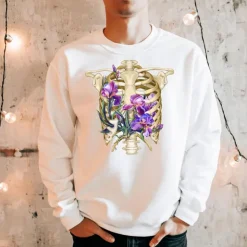 Sweat Unisexe Cage Thoracique - Floral-Codex Anatomicus Online