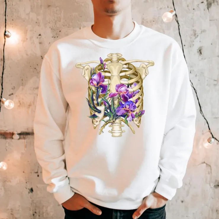 Sweat Unisexe Cage Thoracique - Floral-Codex Anatomicus Online