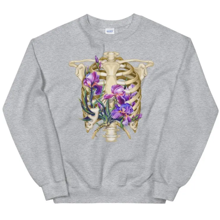 Sweat Unisexe Cage Thoracique - Floral-Codex Anatomicus Online