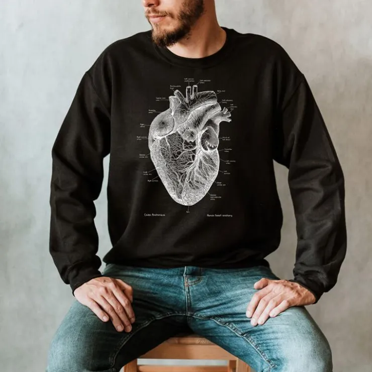 Sweat Unisexe Coeur I - Chalkboard-Codex Anatomicus Clearance