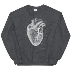 Sweat Unisexe Coeur I - Chalkboard-Codex Anatomicus Clearance