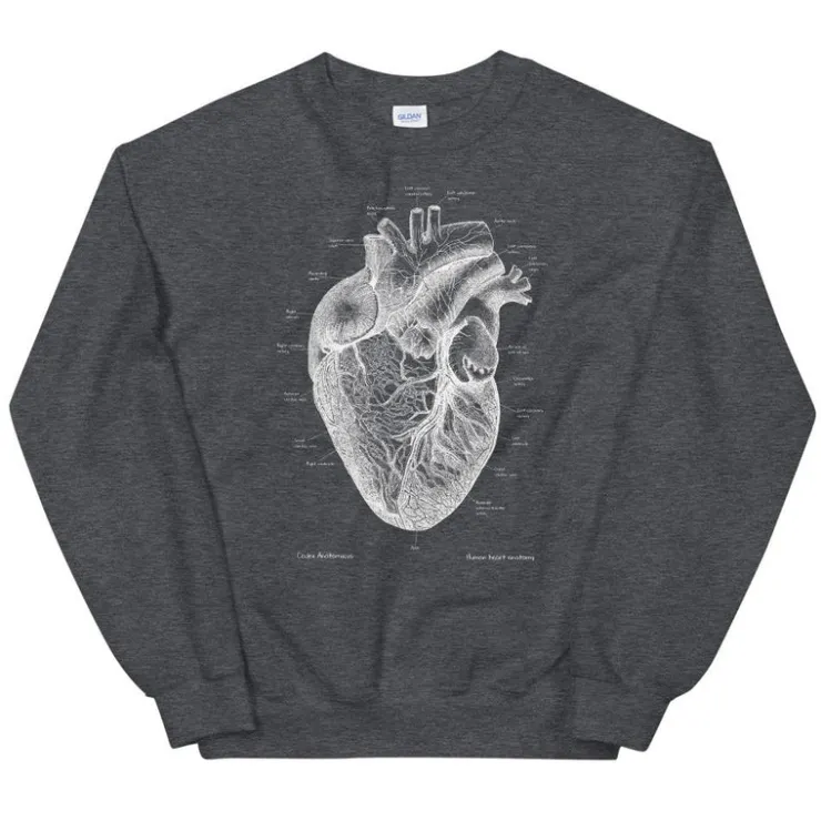Sweat Unisexe Coeur I - Chalkboard-Codex Anatomicus Clearance