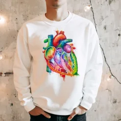 Sweat Unisexe Cœur - Aquarelle-Codex Anatomicus Sale