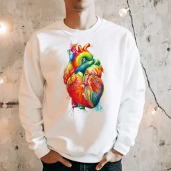 Sweat Unisexe du Cœur - Aquarelle-Codex Anatomicus Clearance