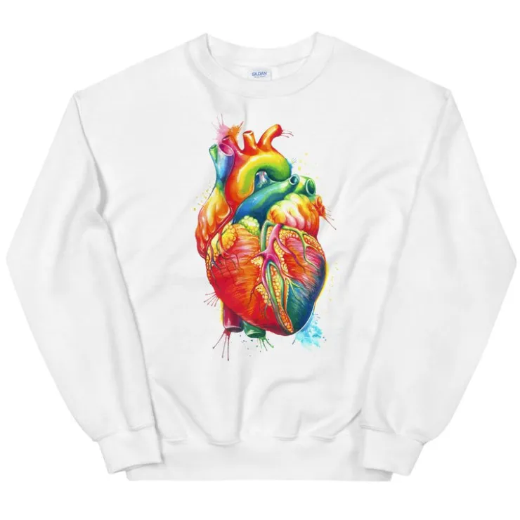 Sweat Unisexe du Cœur - Aquarelle-Codex Anatomicus Clearance