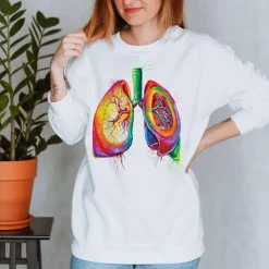 Sweat Unisexe Poumons - Aquarelle-Codex Anatomicus New